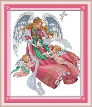 

Joy Sunday Angel 4 DMC threads Counted Chinese Cross Stitch Kits printed Cross-stitch set Embroidery Needlework