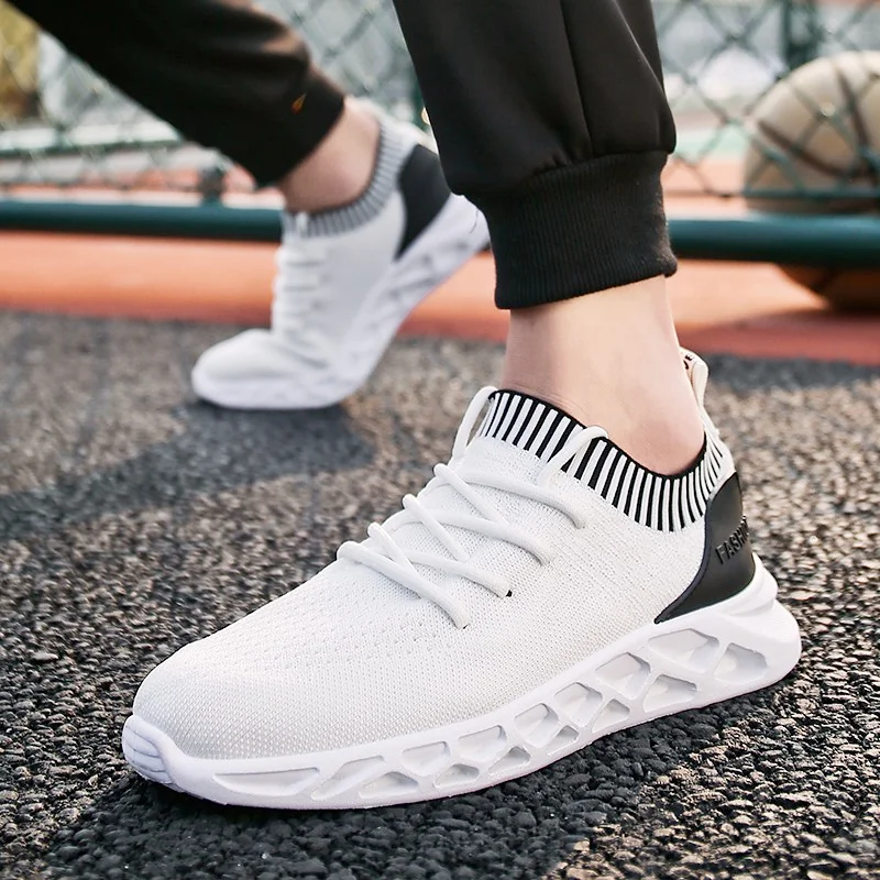

shoes men new summer breathable joker shoe of fashionable recreational white running shoe net shoe fashionable sneaker male