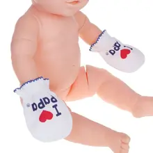 Детские перчатки, противоцарапающие лицо, предотвращающие укусы рук, мягкая смесь хлопка, Товары для новорожденных, креативные теплые зимние перчатки I Love Papa Mama