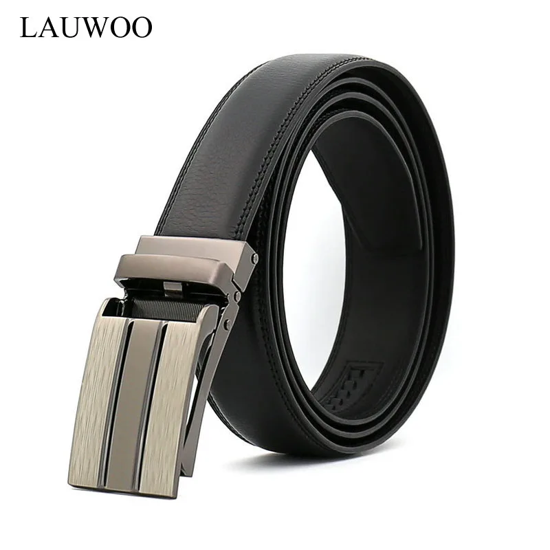 LAUWOO 2017 men business belt Real 100% pure leather belt men's genuine ...