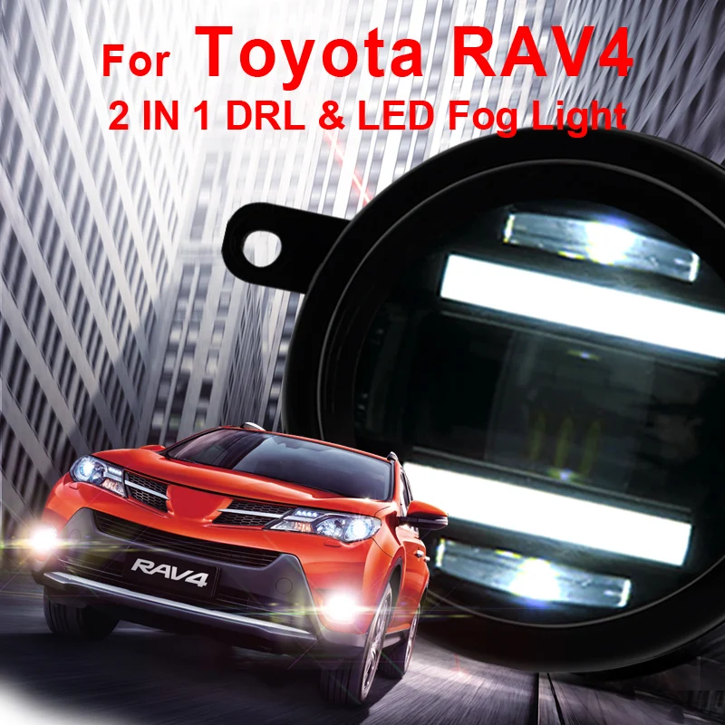 Для Toyota RAV4 светодиодный ные Противотуманные фары ДХО + указатели поворота
