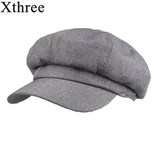 Xthree модная однотонная хлопковая подкладка газетная Кепка s для женщин шляпы на весну-лето фетровая кепка зимняя Дамская Кепка берет
