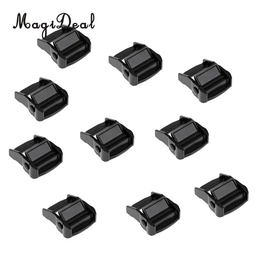 Aluminum 10 Pcs 38mm Roof Rack Tie Down Straps Cam Buckle for Webbing Max Load 500kg Luggage Canoe Kayak Board Surf 500kg