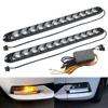 LED Flexible DRL Daytime Running Lights Turn Signal White/Amber Switchback Dynamic Streamer Knight Rider Strip Light Headlight ► Photo 1/6