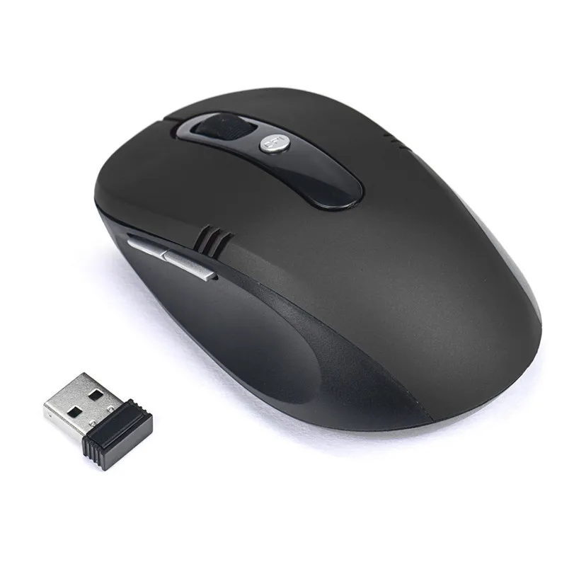 Горячая игровая мышь 6 клавиш 2,4 ГГц мыши оптический беспроводной игровой приемник usb-мыши ПК компьютер беспроводной для ноутбуков подарки 1 шт - Цвет: Черный