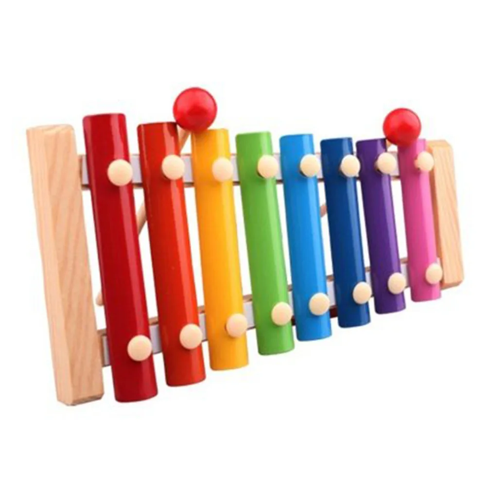 Wooden Xylophone, 8 Notes Wooden Colorful Hand Knock