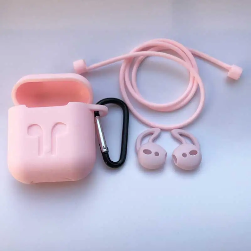 Наушники силиконовый чехол для AirPods защитный противоударный чехол Earpods чехол для Apple наушники для Airpod чехол Аксессуары - Цвет: box Kits pink