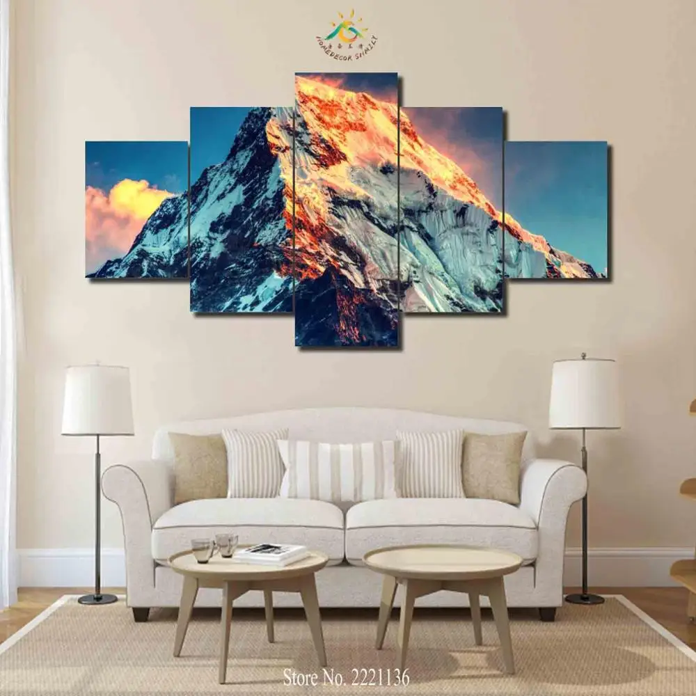 

3-4-5 Pieces Mount Everest Pictures Modern Home Decor Canvas Pictures Print on Canvas Wall Art HD Painting Modern Wall Pictures