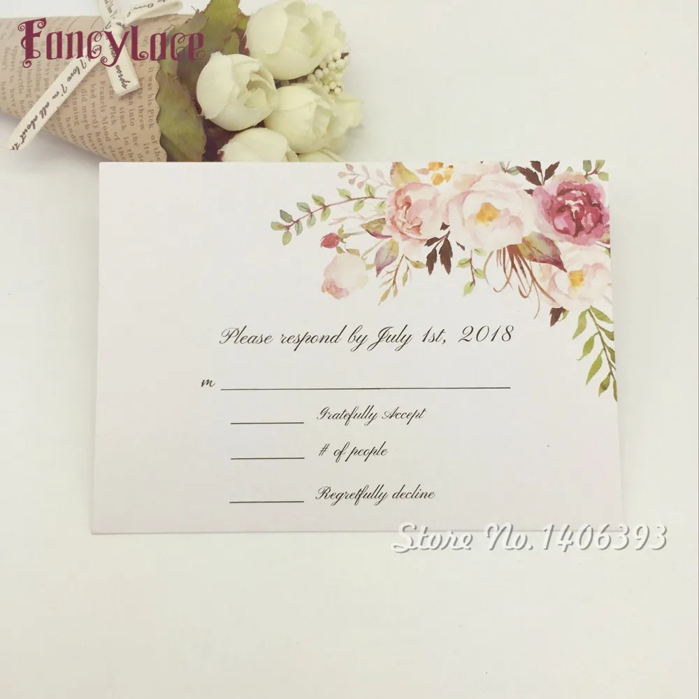 us 10 91 16 off 50pcs lot specially personalized rsvp card response card reception card support free printing a good quality free shipping in response card