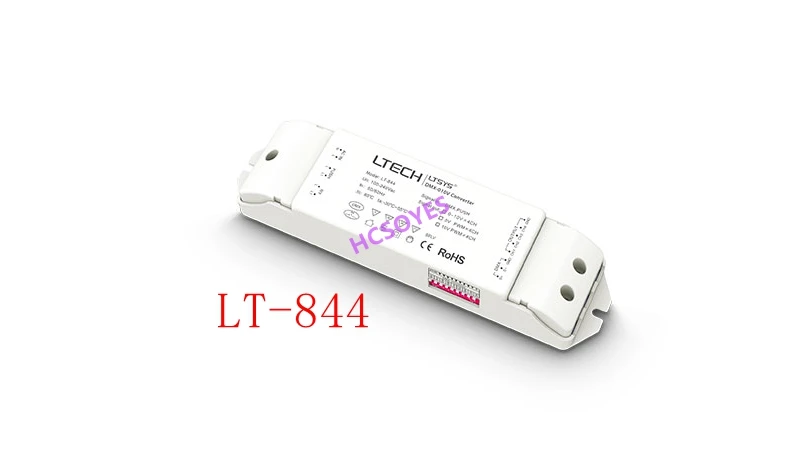 

LTECH LT-844 DMX/RDM,PUSH DIM signal/AC100-240V input;0-10V x4CH(Default)/5V PWM x4CH/10V PWM output