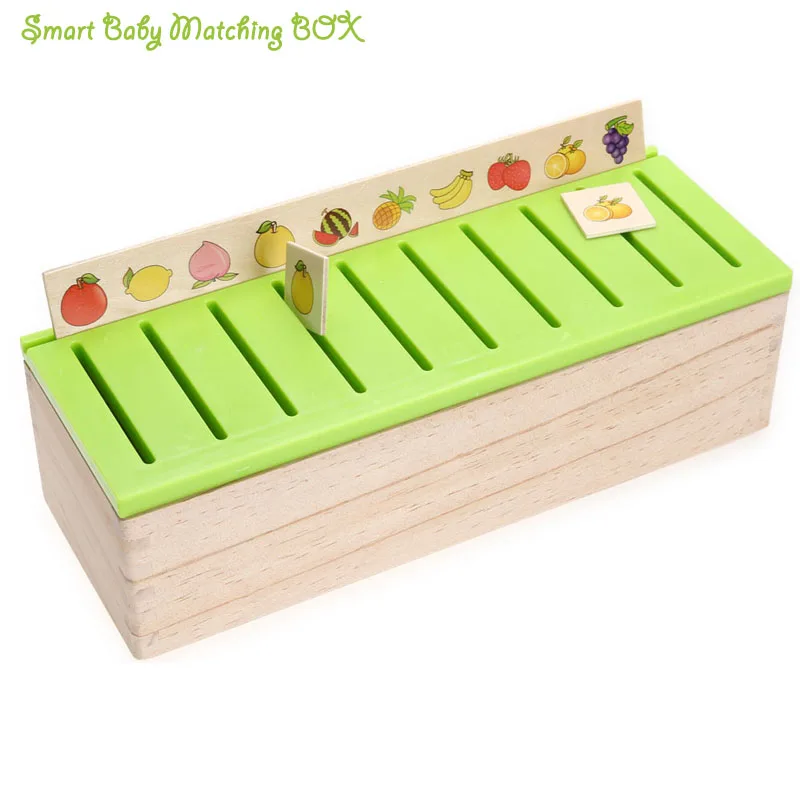 Montessor Wooden Fruit Animal Patterns Classify Match Toy Classification Funny Box Toys FResh Green Kids Pattern