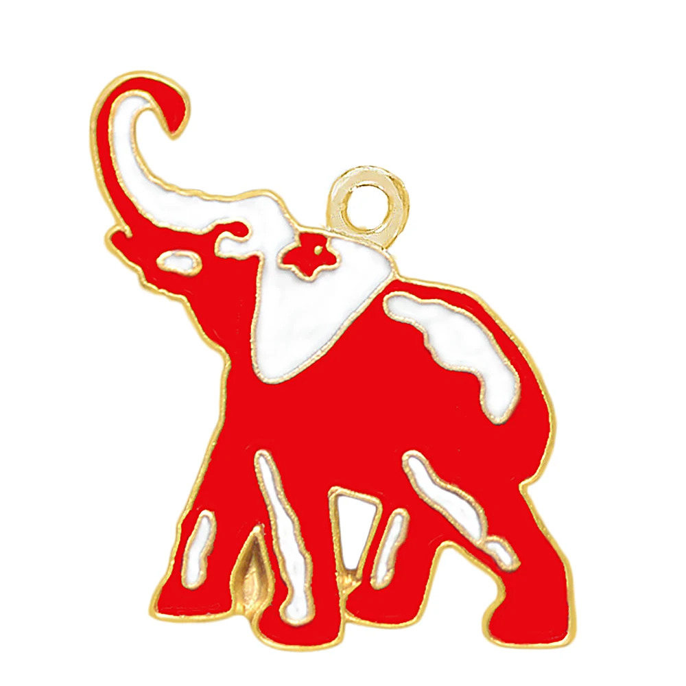 

Popular white red enamel metal elephant charm greek letter society DELTA SIGMA THETA sorority symbol animal pendant