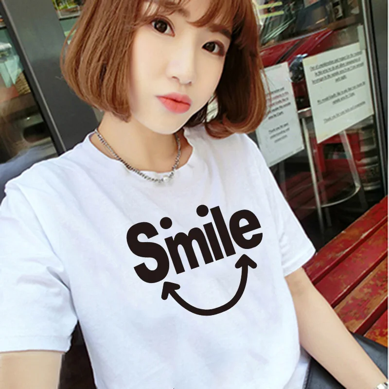 

Short-sleeved T-shirt for Spring and Summer Female New Korean Students'Loose White T-shirt