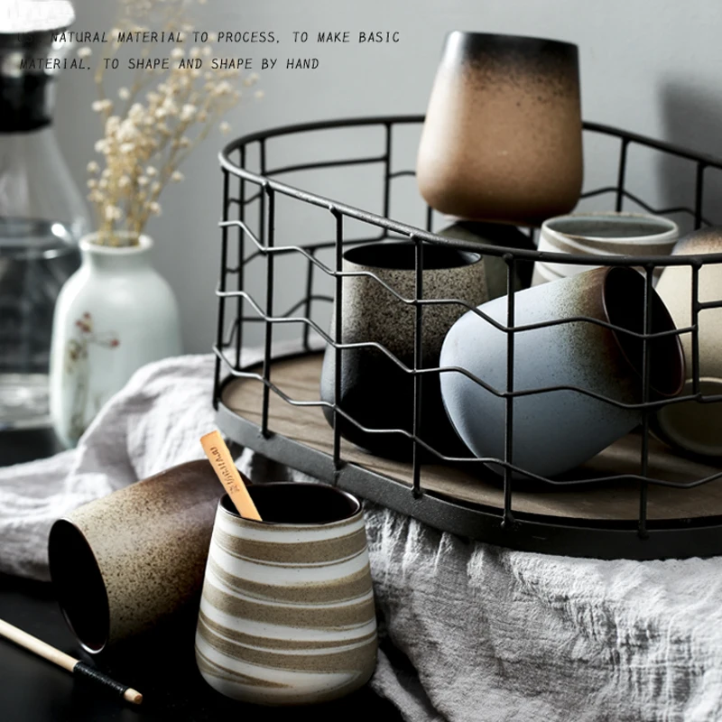 Ceny Retro filiżanka kawy kubek ceramiczny z łyżeczką napis zestaw filiżanek japońska filiżanka