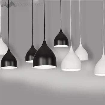 

JW_pendant lamp Nordic modern simple LED light single head iron art bar lamp dining room stair lamp creative Lighting Fixtures