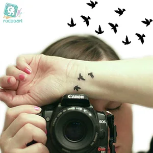 Палец HC1073 женщин сексуальный наручные вспышки татуировки фальшивки наклейки Liberty Малые птицы летают Дизайн Водонепроницаемый Временные татуировки наклейки - изображение