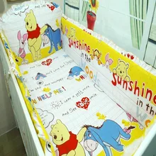 Промо-акция! 6 шт хлопок унисекс постельные принадлежности для новорожденных наборы Детская кроватка младенцев, бамперы для кроватки,(бамперы+ простыня+ наволочка