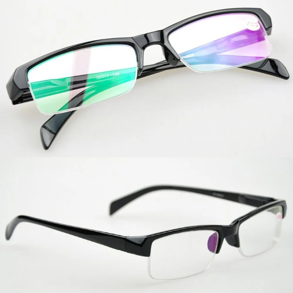 Женские и мужские унисекс Ультра-легкие очки с полуоправой для близорукости, короткие очки для зрения, близорукие очки, гибкие-1,0~-4,0