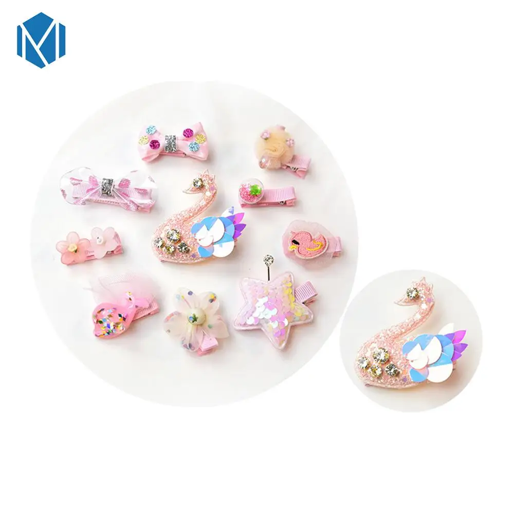Star MISM Baby Hair Clips Animal Haarband Bows Hairpins for Girls Hair Accessories Headband Chiffon Cartoon Barrettes Set Ornament - Цвет: Star