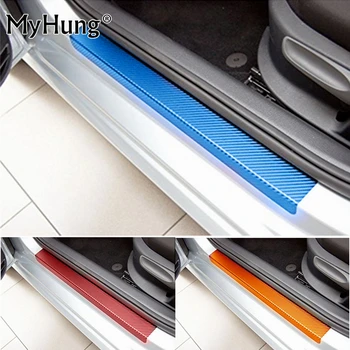 

4PCS Car-Styling For Ford Fiesta 2009-2017 Car Door Scuff Sill Plates Step Plate Protector Carbon Car Sticker Car Accessories