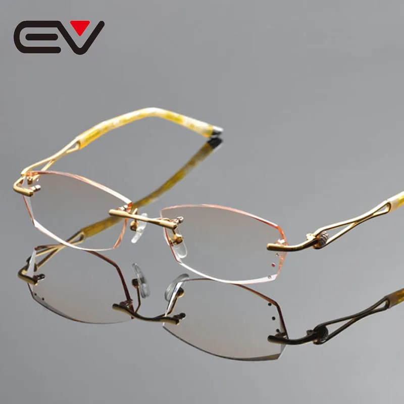 2016 New Fashion Brand Women Pure Titanium Rimless Eyeglasses Frames 