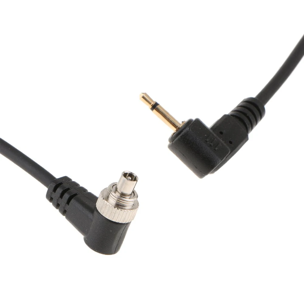 Negro Flash Light Spring PC Sync Cable 2.5mm a Macho Flash Plug 30-100cm para fotograf/ía Studio Camera Flash Trigger Accesorios