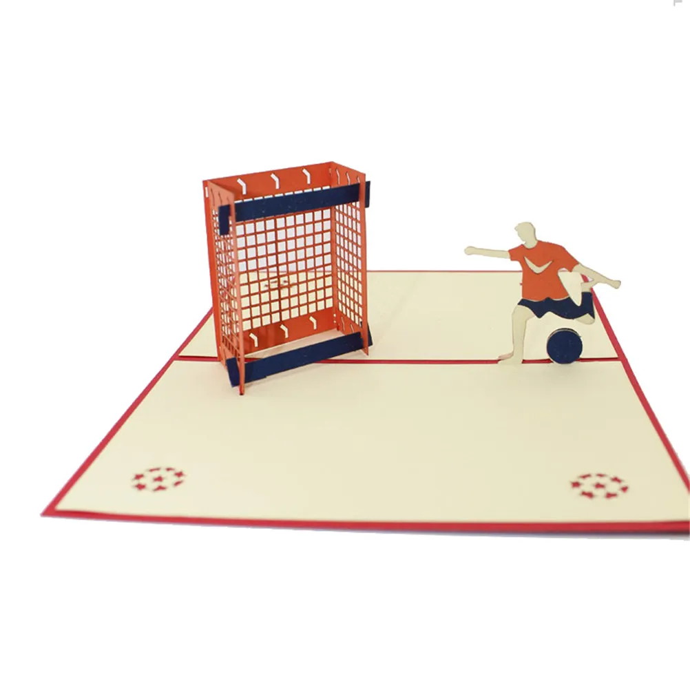 

1pc 3D play football Cut Christmas Card with Envelopes Graduation Greeting Card Dunk Pop up Birthday Card for Men Boys