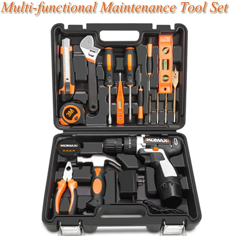 

Household Toolbox Multifunction Electric Repair Tool Set Combination Drill Hardware Universal