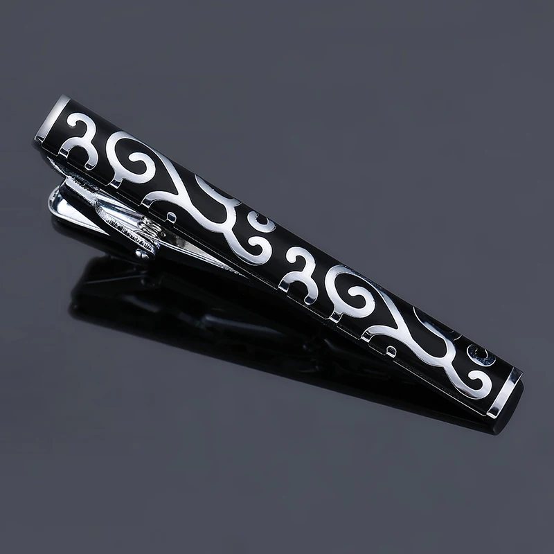 

Fashion Gentleman Slim Collar Black-Ended Stainless Steel Tie Clip Black and Silvery Men Clothing Accessories top quality