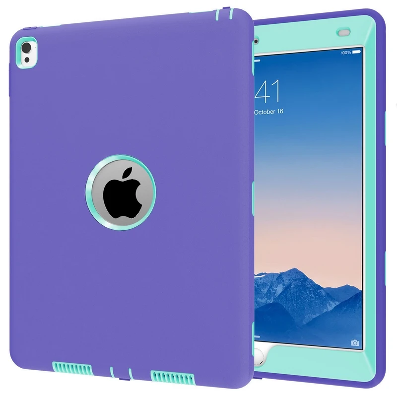 Экстремальный силиконовый чехол для iPad Pro 9,7 дюйма Гибридный трехслойный сверхмощный армированный жесткий чехол для телефона водонепроницаемый корпус для камеры+ подарки - Цвет: 9