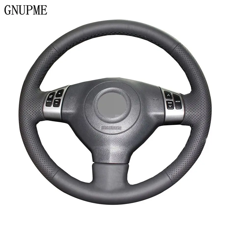 Koop Zwart Lederen Auto Stuurhoes voor Suzuki Swift Alto Tianyu Speciale hand gestikt stuurwiel