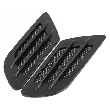 

Car Side Vent Air Flow Fender Intake Sticker Decor Black 2pcs