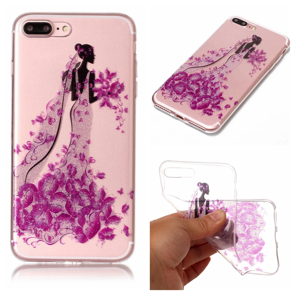 for apple iphone 5g 5s SE 6 6S plus 7 case Flash Glitter Silicone Bling PUG back Transparent phone Cover for iphone 7 plus Coque (11)