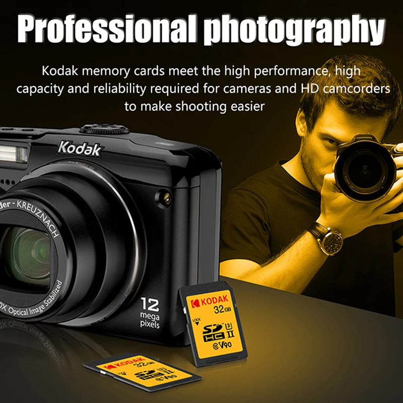 KODAK V90 высокое Скорость слот для карт памяти 128 Гб 64 Гб UHS-II SD карта памяти SDXC карты памяти 280 МБ/с. для зеркальной однообъективной камеры/HD камера карты памяти sd