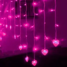Светодиодный гирлянда в форме сердца 2,5 м* 1,5 м 124 светодиодный s Valentine Xmas Рождественские Свадебные вечерние гирлянды