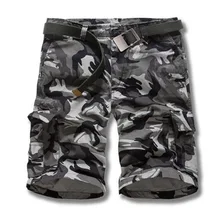 Новые хлопковые мужские повседневные шорты Свободные Большие размеры карго шорты одноцветное свободное платье шорты милитари зеленый камуфляж серый камуфляж длина