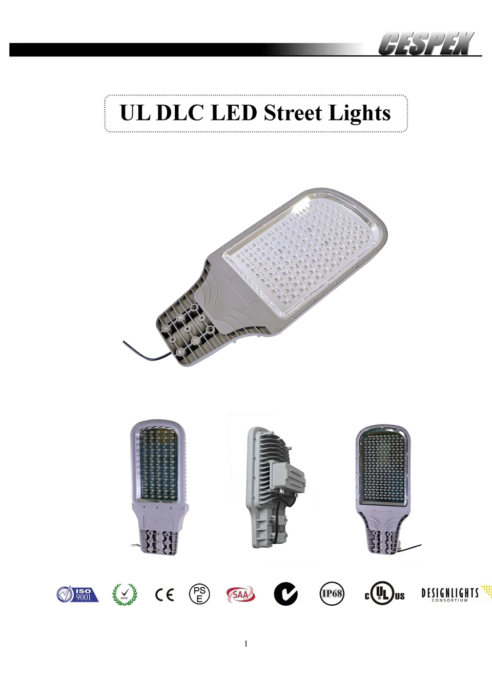 CESPEX Datasheet of UL DLC IP68 LED street lights_页面_1