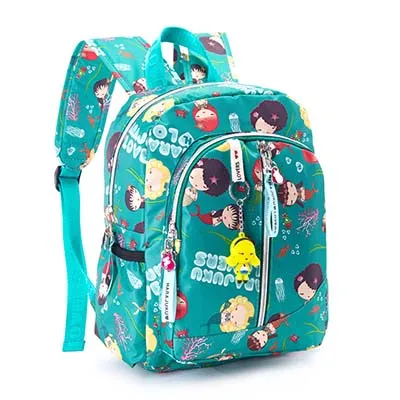 BAIJIAWEI рюкзак для детского сада, мультяшная мини-детская школьная сумка, нейлоновый рюкзак с принтом, кукла Харадзюку, детские маленькие сумки - Цвет: Зеленый