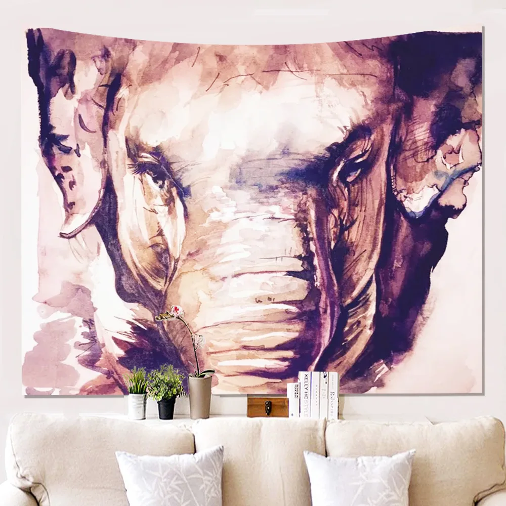 

Muzzi Elephant Tapestry Colored Printed Decorative Mandala Tapestry Indian 130cmx150cm 150cmx230cm Boho Wall Carpet