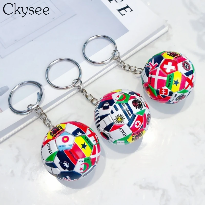 Ckysee мировой флаг футбольная цепочка для ключей llaveros кантри фанаты футбола брелок