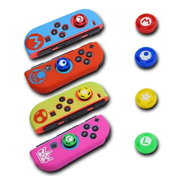 

Silicone Soft Protective Skin Case+JoyCon Gamepad Thumbstick Grips Joystick Caps Cover For Nintend Switch NS Joy-Con Controller