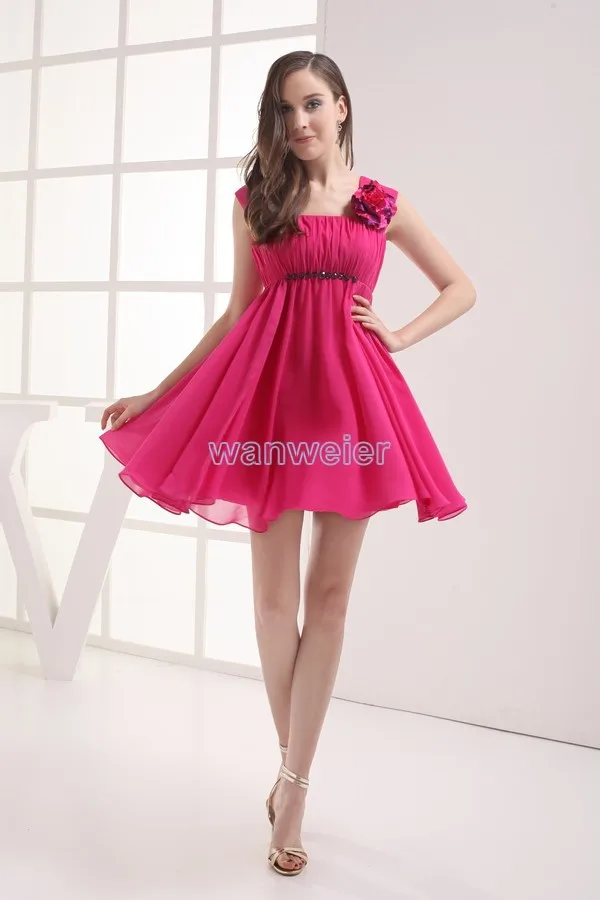 

free shipping 2013 vestidos formales celebrity gowns flowers brides maid dress customized red short crystal Bridesmaid Dresses