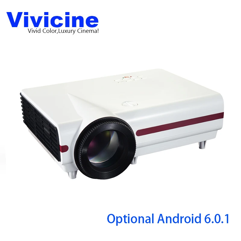 

Vivicine Latest Portable HD Home Theater Projector,Optional Android 6.0.1 WIFI Multimedia Proyector Beamer for Video Games PC