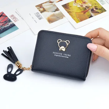 

Woman Cute Bear Short Zipper Lady Zero Wallet Japanese and Korean Version of Women's Mini Handbags Spot Wholesale