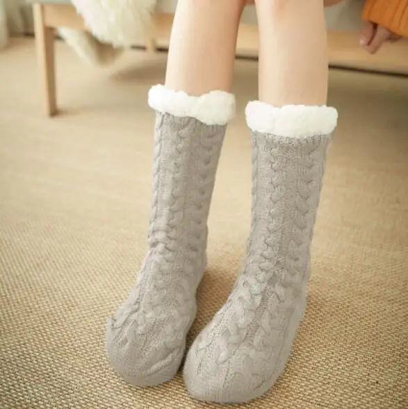 Sunny everest/женские носки-тапочки; шерстяные теплые носки для дома; Простая жизнь; нескользящая подошва; мягкая обувь для йоги; свободный размер 35-42