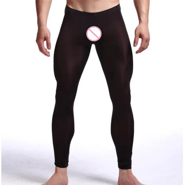 2017 Fashion Brand Men Sexy Ultra thin Transparent Pouch Ice Silk Pants ...