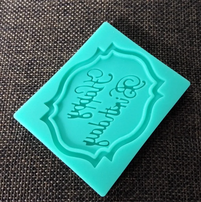 Happy Birthday Silicone Cake Mold Fondant Paste DIY Pressing Silicone