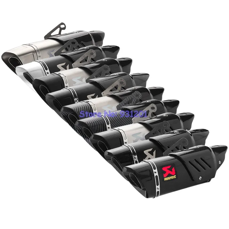 

Inlet 51mm Motorcycle Akrapovic Exhaust Pipe Muffler Escape Moto Escapamento Universal for KTM DUKE RC 390 ZX6R ZX10R R1 R6 etc.
