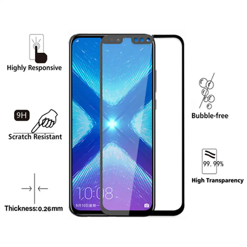 Huawei Honor 8x lentes de cámara protección película protectora tempered Glass 9h cristalino