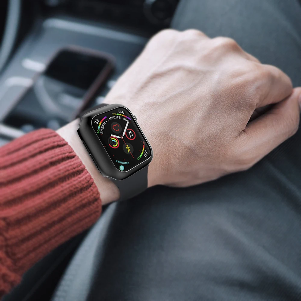 Мужские/женские часы чехол для Apple Watch Series 5 4 защитная крышка ПК корпус покрытие цвета рамка 44 мм 40 мм аксессуары для бампера